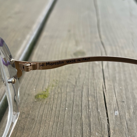 1980s Marcolin Lunette Cartier 531-88 Purple Enamel Rx Glasses Made in Italy - Picture 8 of 15